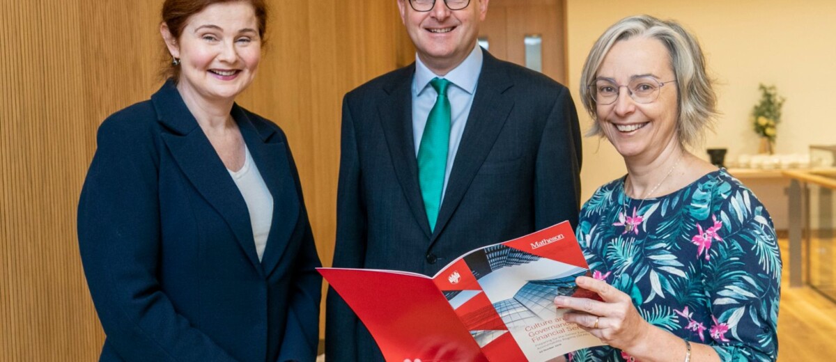 Derville Rowland, Director General, Financial Conduct, Central Bank of Ireland, Michael Jackson, Managing Partner Matheso