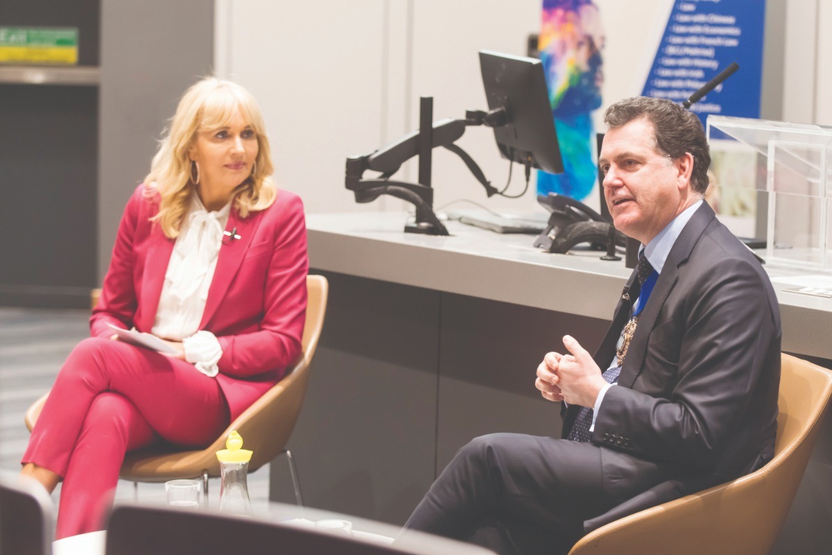 Miriam O’Callaghan interviewing the Rt Hon. the Lord Mayor of the City of London, Alderman Vincent Keaveny.