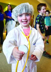 Annalise Fogarty (aged 4) gets ready for surgery at the Medtronic Junior Hospital Experience.