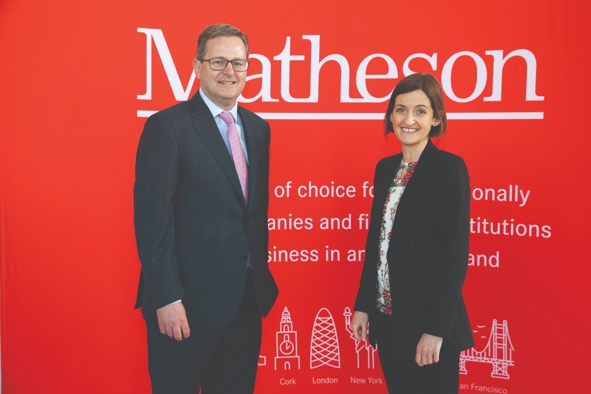 Michael Jackson, Managing Partner, Matheson, and Dr Niamh Howlin, Dean of UCD Sutherland School of Law at the Matheson Leadership Series. 