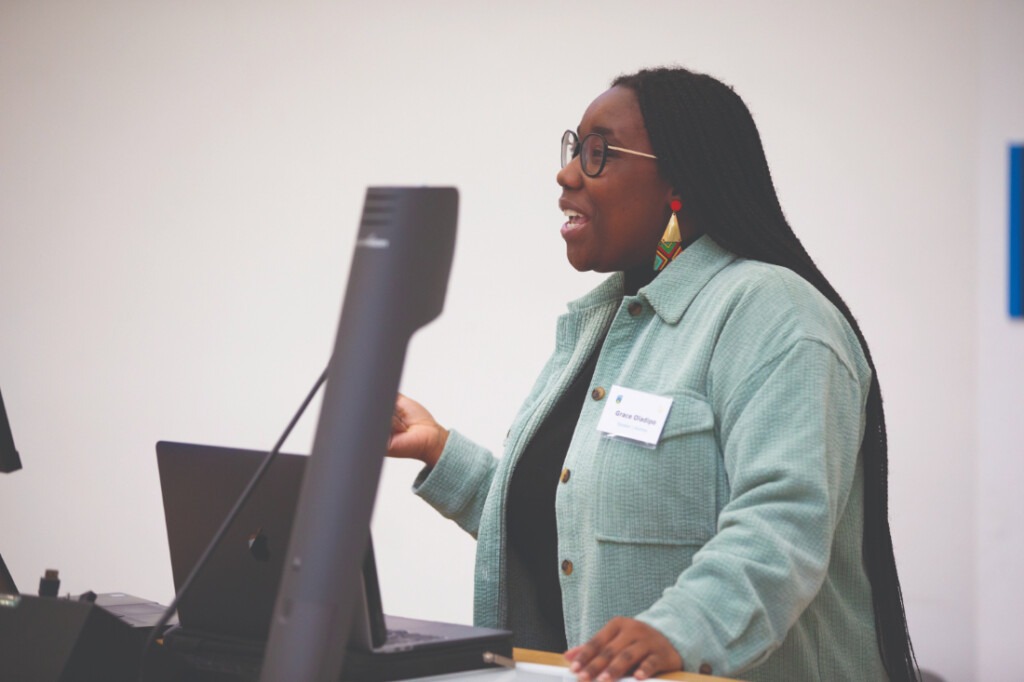 Grace Oladipo, alumna and guest speaker, at the Career Mentoring Programme launch.