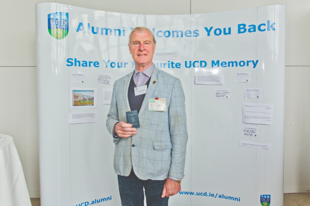 Barney O’Beirne, BCL 1973, with his old student card. 