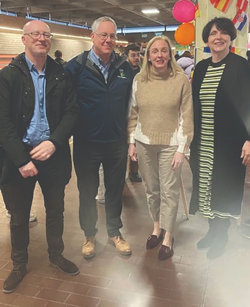 Rory Carey, Mark Simpson, Prof. Niamh Moore Cherry and UCD President, Prof. Orla Feely at the College Cultural Event. 