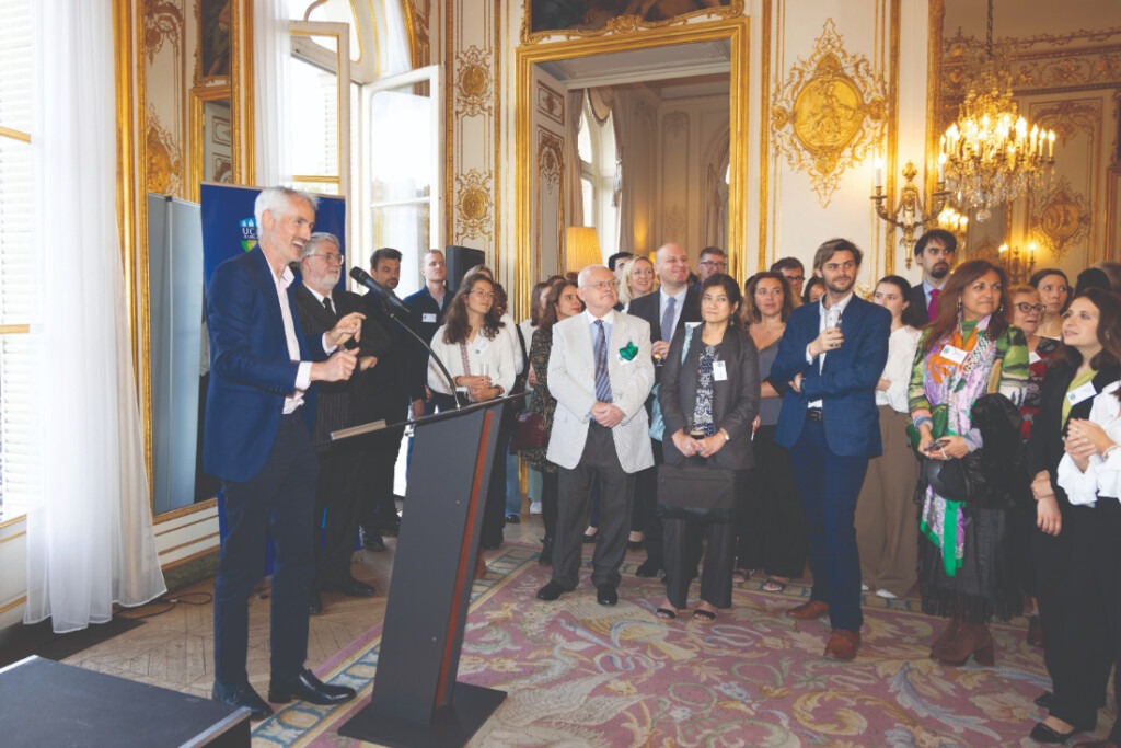 Cormac Ryan, Ambassador Niall Burgess and UCD alumni gathered in the Embassy in Paris. 