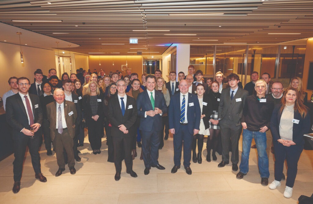 Prof. Laurent Pech, Vincent Keaveny, David O’Reilly and UCD alumni in London. 