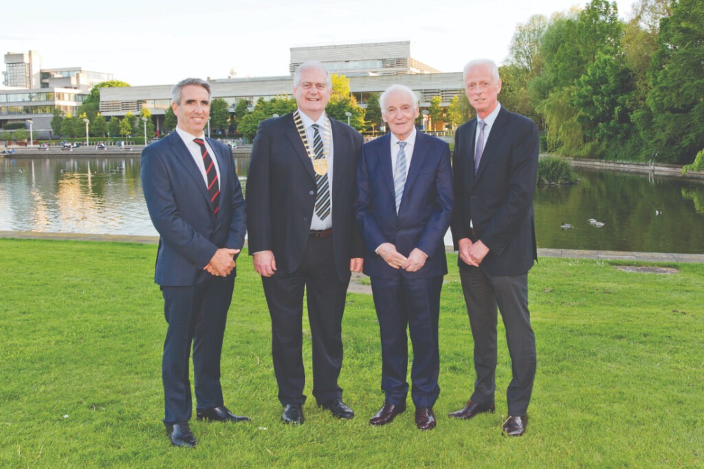 Assoc. Prof. Gary O’Toole, Assoc. Prof. Mick Molloy, MGA President, Prof. Patrick J. Boland DGA Awardee and Prof. Michael Keane Dean of Medicine and Head of School. 