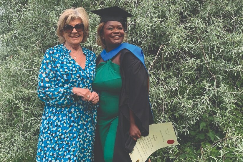 Ita Gibney reconnects with Tlamelo as she officially becomes Dr Malima, June 2024.