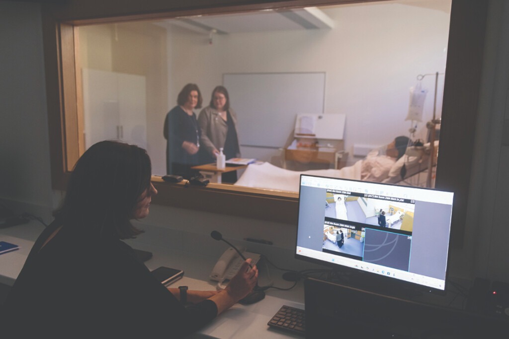 Director of Clinical Skills and Simulation, Siobhán Brereton, Linda Farren, Clinical Tutor, and Michaela Schumann, Clinical Tutor in the new Simulation Suite in the School of Nursing, Midwifery and Health Systems.