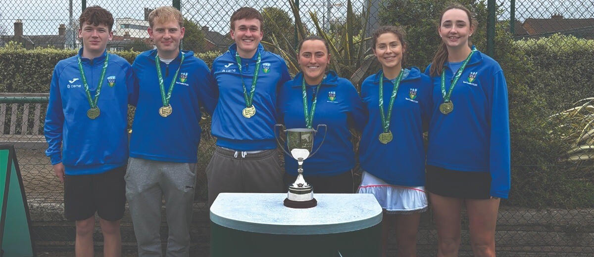 UCD Tennis Student Sport Ireland Tennis League winners Cameron Baguley, James Brophy, Rory Donohoe, Orla O’Toole, Juliana Carton, Aisling O’Connor, and Juliette O’Hanlon (not pictured).