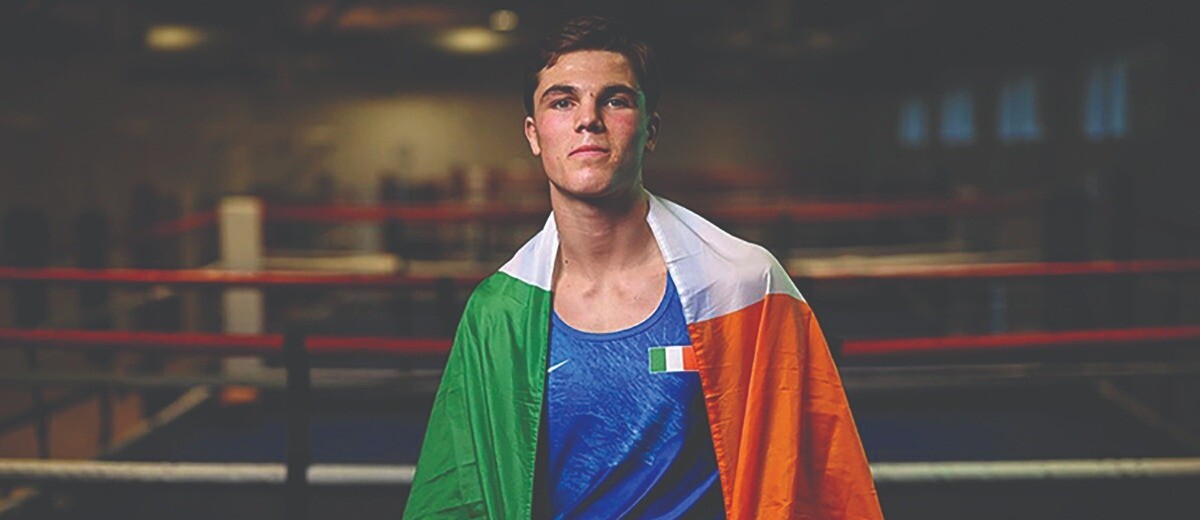 Tadhg O’Donnell, winner of the men’s 75kg title at the National Elite Boxing Championships.