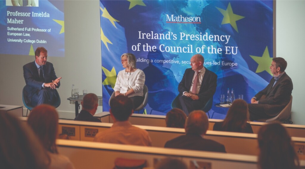 Minister Jim O'Callaghan TD, Prof. Imelda Maher, Rossa Fanning SC, and Mark Little.