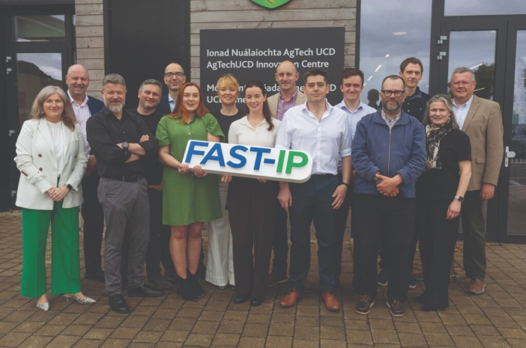 The FAST-IP team and programme participants on-site at UCD Lyons Farm, celebrating a major €1.2M funding milestone.