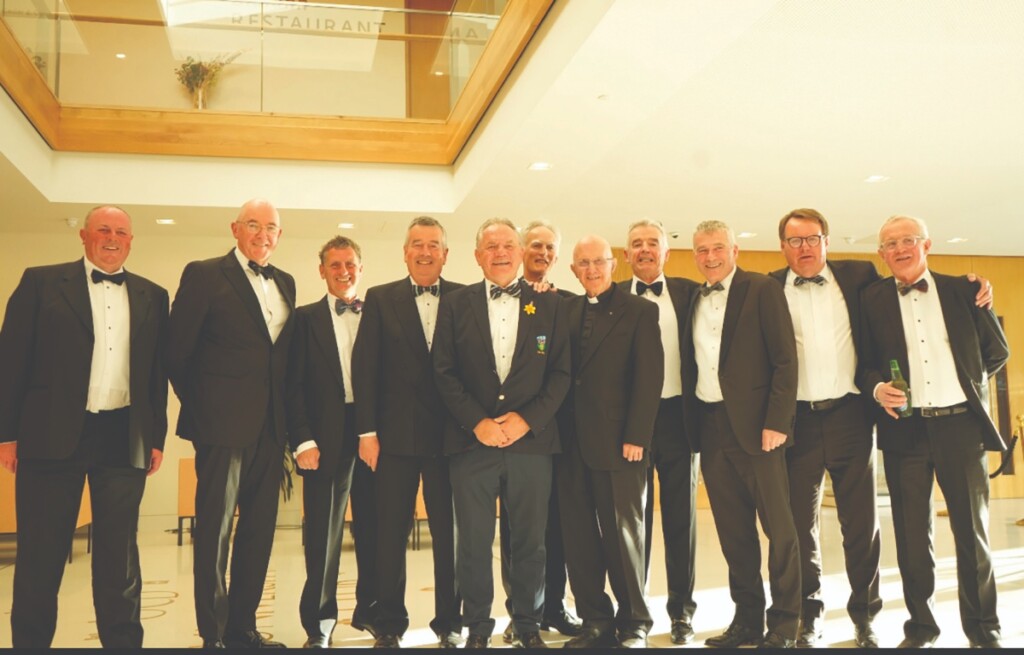 Malcolm Duff, Peter MacCann, Joe Molony, Ambrose O’Sullivan, Willie Burns, Ken Hamly, Fr Michael Sheil SJ, Michael O’Leary, Charlie McCreery, Brian Dowley and Kevin O’Donnell.