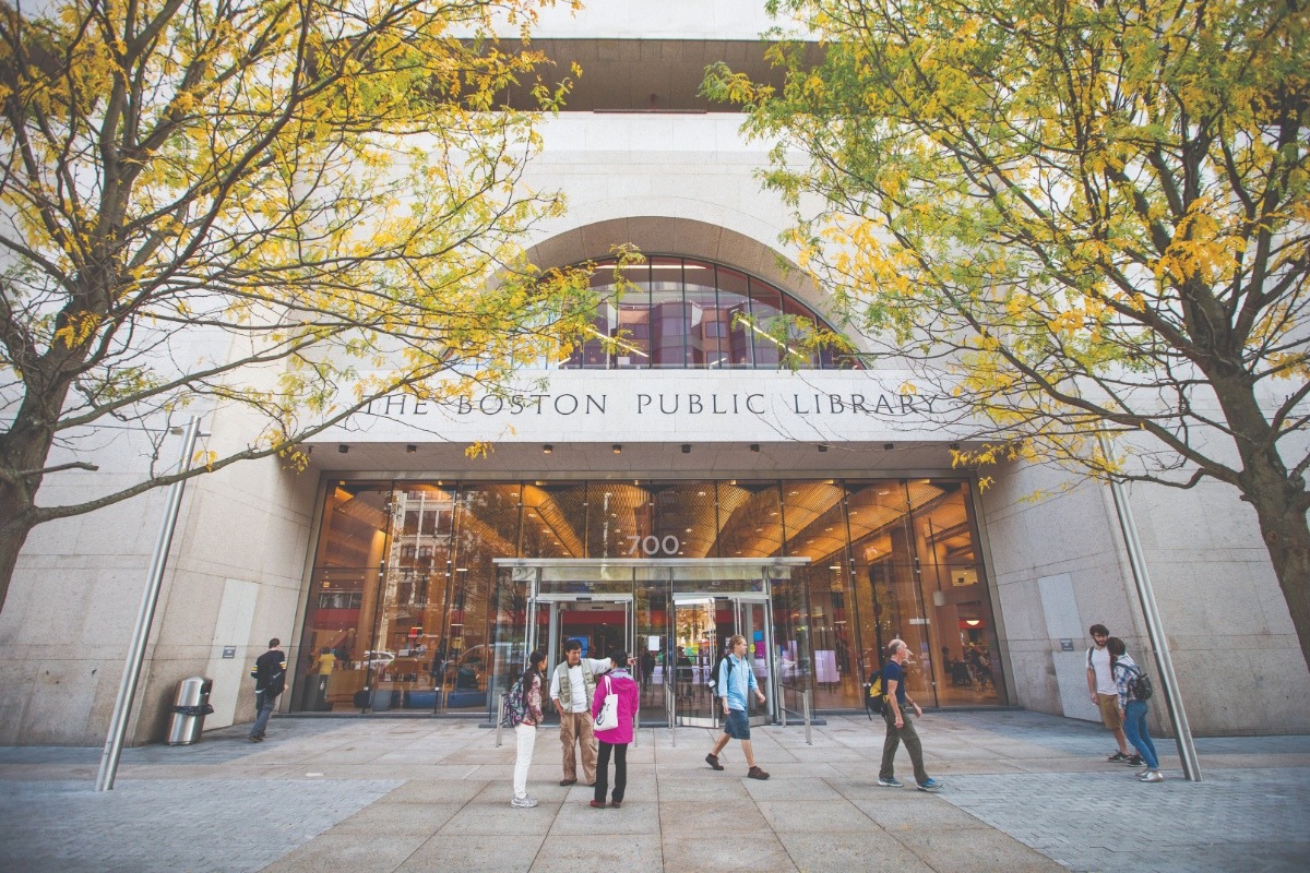 The new, welcoming entrance into the Boylston Street Building is designed to better connect it to the city.
