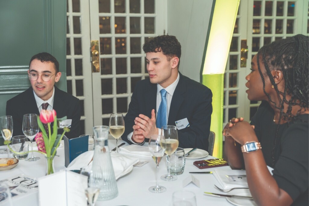 Mathieu Lezeau, Elliott Looney and Ayodele Arogundade at the Law Student London mentoring event.