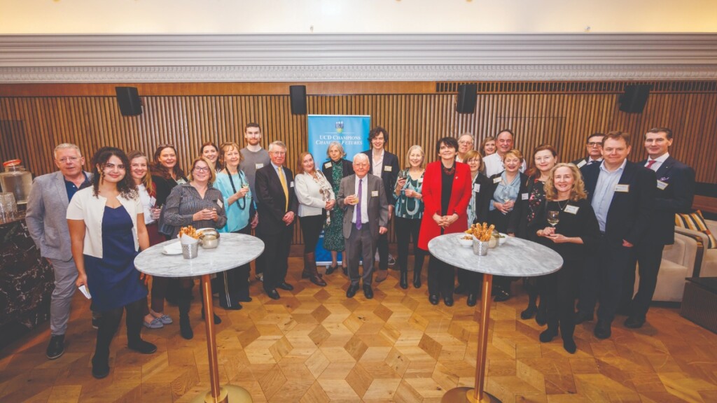 UCD President, Prof. Orla Feely with UCD alumni at BAFTA 195 Piccadilly.