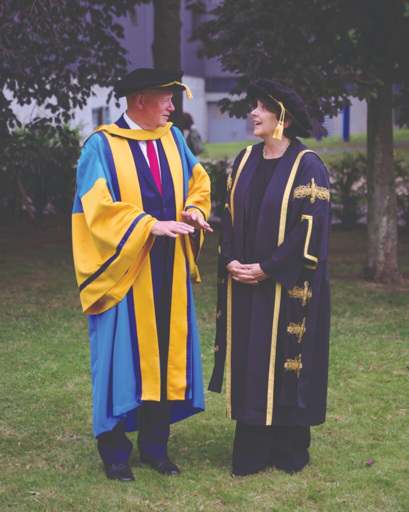 Chief Justice Donal O'Donnell, pictured with UCD President Prof. Orla Feely, received an honorary doctorate from UCD in recognition of his outstanding contributions to law and public service.