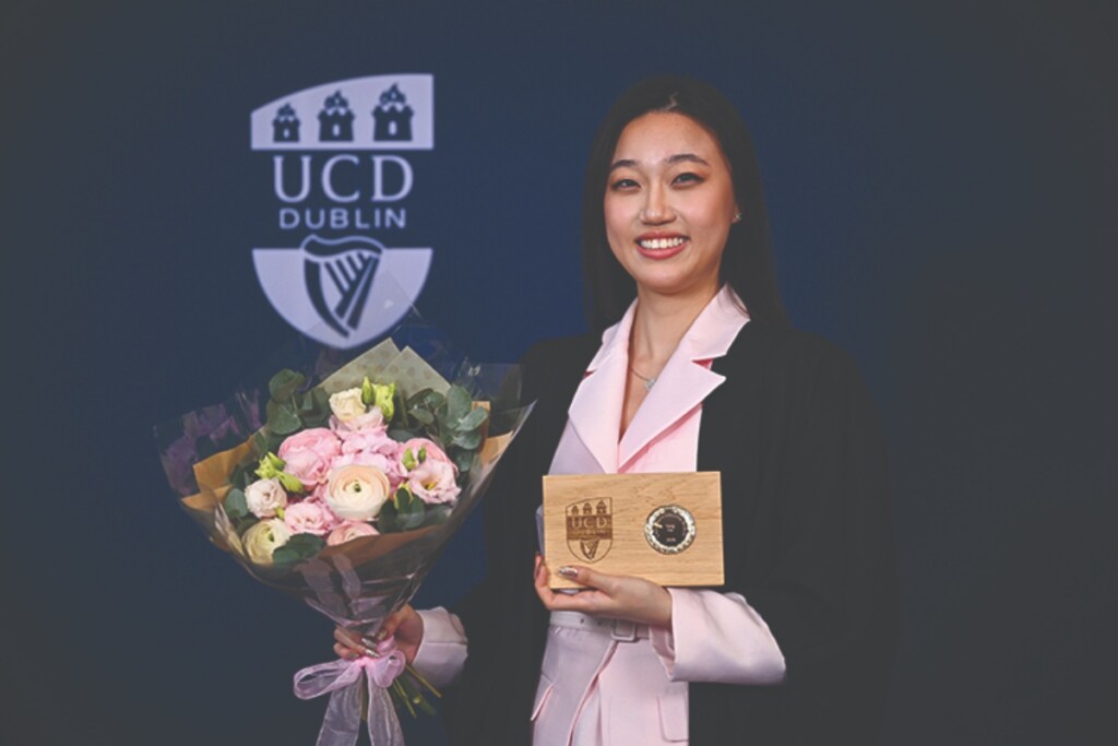 Yang Fei, BSc Social Sciences, Economics, Mathematics & Statistics, received a UCD President’s Award, recognising the energy, leadership and service she has brought to university life.